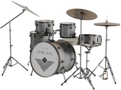 现代爵士鼓架子鼓3d模型 现代爵士鼓架子鼓