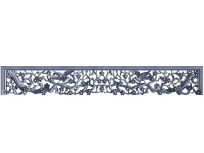 中式梅花树枝立体浮雕