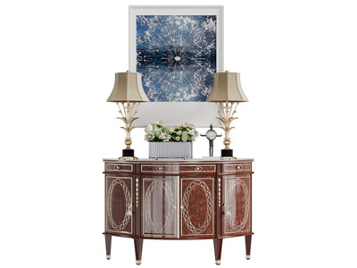 欧式红色玄关柜边柜