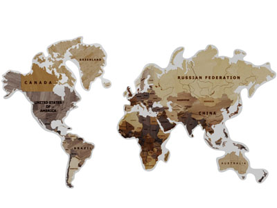 现代世界立体地图墙饰挂件