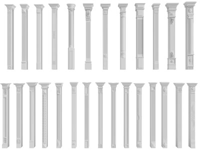 欧式白色方形罗马柱子