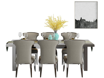 后现代餐桌椅组合