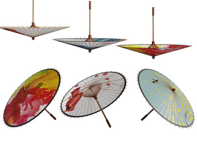 中式彩色纸伞