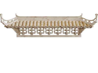 中式仿古实木屋檐房顶建筑