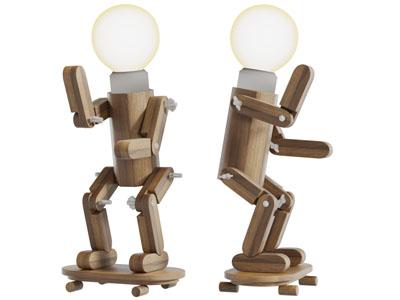 工业风木偶人台灯