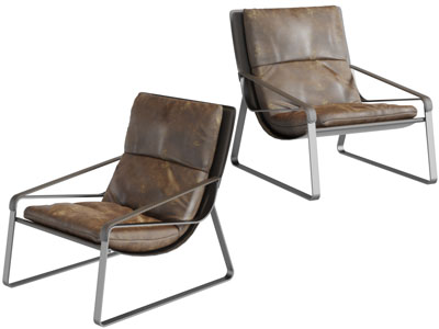 现代皮革金属架的休闲椅子
