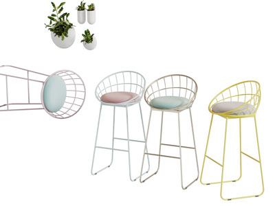 现代轻奢金属吧椅