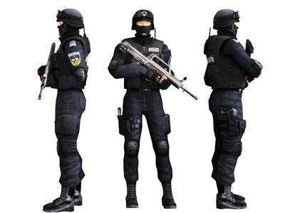 持枪的武警战士