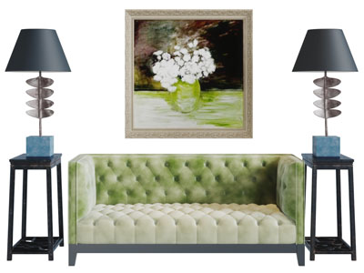 美式软包布艺多人沙发