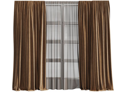 窗帘3d模型 窗帘