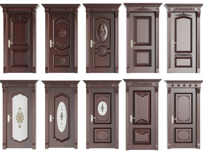 欧式雕花装饰的平开门