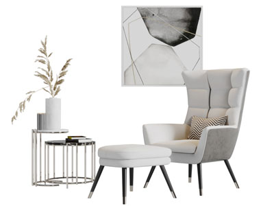 现代休闲椅子脚踏