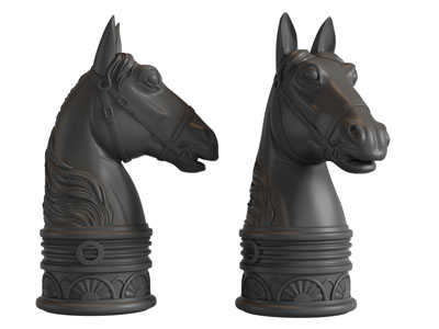 现代黑色马头雕塑雕刻