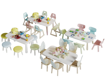 现代幼儿园活动桌椅组合