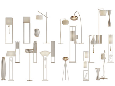 新中式金属落地灯