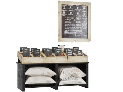 咖啡豆展示货架3d模型 咖啡豆展示货架