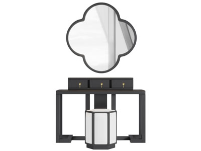 新中式黑色实木化妆梳妆台