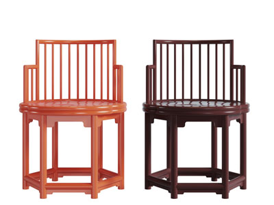 新中式实木六边形休闲椅子