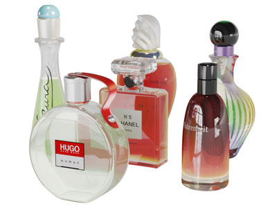 不同造型的香水瓶化妆品