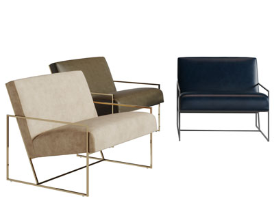 现代金属框架的单人沙发3d模型 现代金属框架的单人沙发