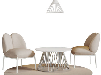 现代轻奢休闲椅子茶几