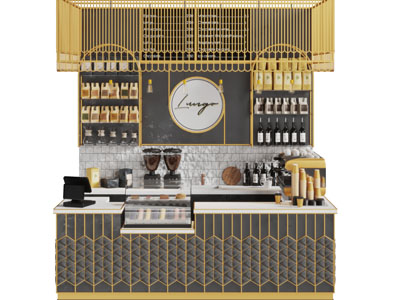 现代轻奢咖啡厅吧台