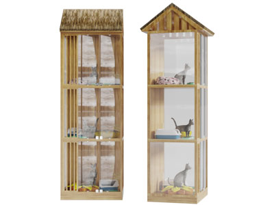 实木猫房子猫架