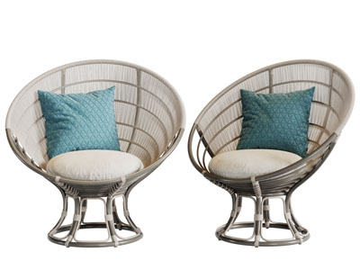 东南亚半圆形靠背的休闲椅子