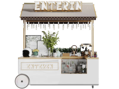 北欧推车造型的装饰收纳柜