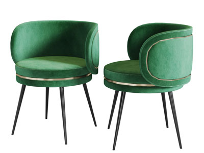 现代轻奢布艺休闲椅子餐椅