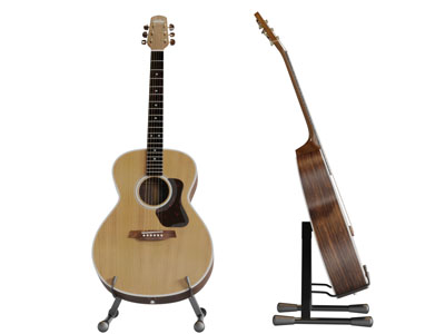 现代放在支架上的木吉他3d模型 现代放在支架上的木吉他