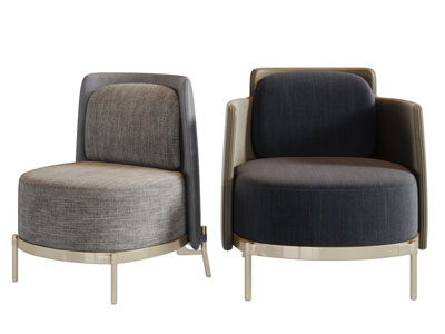 现代轻奢布艺单人沙发3d模型 现代轻奢布艺单人沙发