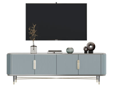现代轻奢电视柜电视机