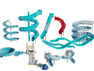 现代儿童水上乐园管道滑梯游乐设备3d模型 现代儿童水上乐园管道滑梯游乐设备