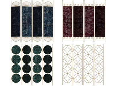 现代金属装饰的屏风