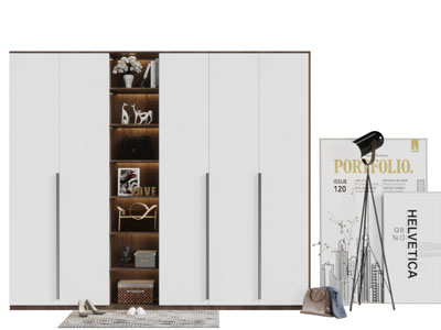 现代白色光面装饰柜