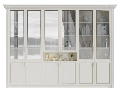 简欧镶嵌金边玻璃柜门的装饰柜