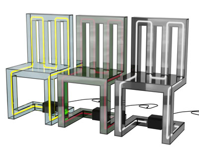 后现代带灯饰的椅子