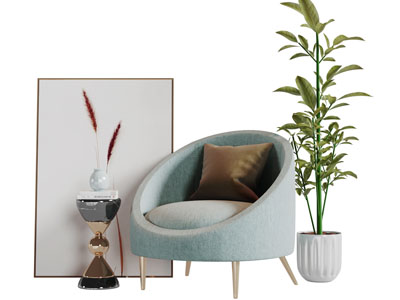 现代轻奢圆形单人沙发3d模型 现代轻奢圆形单人沙发