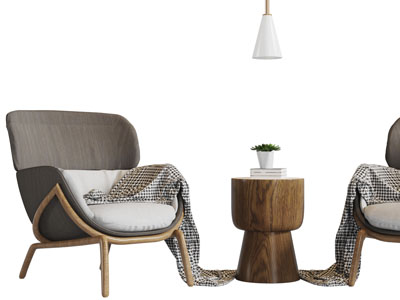 北欧布艺休闲椅子