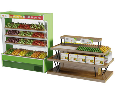 生鲜超市水果保鲜展柜货架3d模型 生鲜超市水果保鲜展柜货架