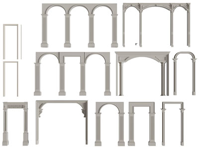 欧式罗马拱形门门拱3d模型 欧式罗马拱形门门拱