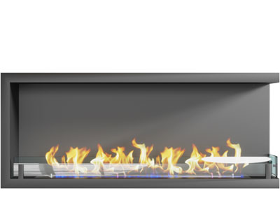 现代黑色带火焰的壁炉火炉