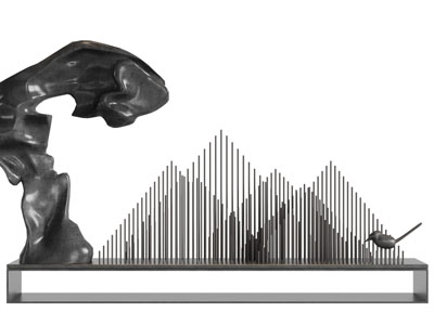 中式装饰假山的前台接待台