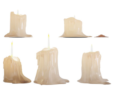 燃烧了半截的蜡烛