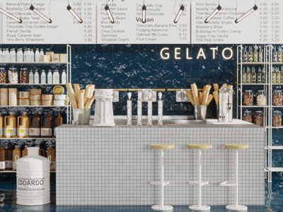 工业风马赛克装饰的吧台吧凳