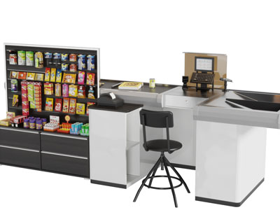 后现代货架收银台商业设备3d模型 后现代货架收银台商业设备