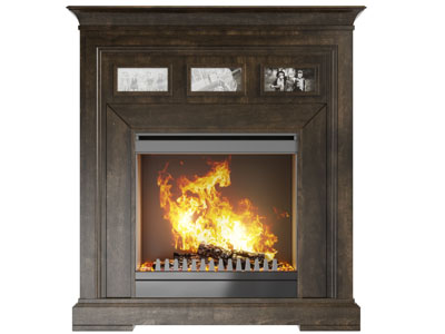 美式燃烧的壁炉火炉