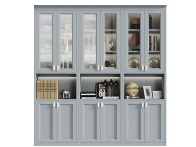 美式蓝色白色装饰柜