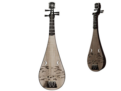 中式乐器琵琶3d模型 中式乐器琵琶